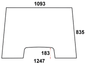 Frontscheibe, klar, Ausschnitthöhe 183 mm, für Massey Ferguson 300 