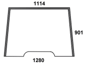 Frontscheibe, grün, Siebdruck, für Massey Ferguson 6000, 8000 