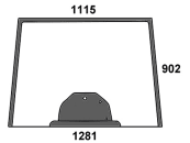 Frontscheibe, grün, geklebt, Siebdruck, 3-Loch, für Massey Ferguson 5000, 6000, 7000, 8000 