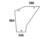 Türscheibe, bronze, unten, für New Holland 466, 566, 666, 766 