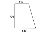 Türscheibe, grün/klar, oben links/rechts, Länge 620 mm, für Fendt Favorit 