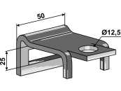 Industriehof® Zinkenhalter "B" für Federzinken 32 x 10 mm, Passender Rahmen 50 x 15 mm für universal, 1.HH17-15X50 