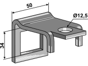 Industriehof® Zinkenhalter "B" für Federzinken 32 x 10 mm mit Verstärkungsfeder 32 x 10 mm, Passender Rahmen 50 x 12 mm für universal, 1.HH17-3007 