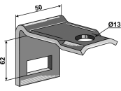 Industriehof® Zinkenhalter "C" für Federzinken 32 x 12 mm, Passender Rahmen 50 x 50 mm für universal, 1.HH17-5053 