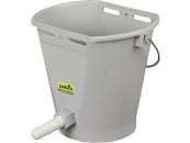 Patura Kälbertränkeeimer 9 l rund mit Sauger und Kugelventil, Kunststoff, grau, 361460 