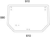 Heckscheibe, grün, Siebdruck, für Case IH Farmall, Ford New Holland TDD, Kabine Farmall 