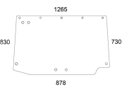 Heckscheibe, grün, für Deutz-Fahr Agrotrac 100, 110, 130, 150, 610, 620 