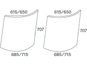 Frontscheibe, grün, oben links/rechts, für John Deere 1000, 2000, 3000, 4000, Kabine SG-2 ab Nr. 071269 