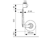 TRAILER POOL Stützrad 500 – 750 mm, Stützlast 200 kg, Luftrad 260x85, 3.00-4, PKW-Anhänger, 016 010 000 