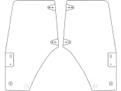 Türscheibe, grün, links/rechts, rahmenlos, Siebdruck, für Case IH JXU, MXM, Ford New Holland T, TL, TLA, TM, TS, 4000, 5000, 6000, 7000, 8000 
