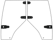 Türscheibe, grün, links/rechts, Siebdruck, für Case IH CX, MX, McCormick CX, MC, MTX, Kabine Maxxum 