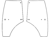 Türscheibe, grün, links/rechts, für Massey Ferguson Kabine 3600 A, Kabine 3600 A 