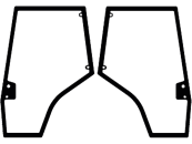 Türscheibe grün links/rechts für Massey Ferguson 5000, 6000, 7000, 8000 