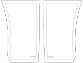 Frontscheibe, grün, unten links/rechts, geklebt, Siebdruck, für Deutz-Fahr Agrotron K, Lamborghini R, Kabine K; K Profiline 