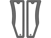 Frontscheibe, grün, unten links/rechts, Siebdruck, für John Deere 5000, Kabine Lochmann LX 036731/036420 