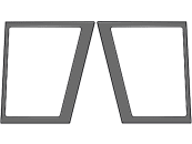 Frontscheibe, grün, unten links/rechts, geklebt, Siebdruck, für Valtra A, 600, 700, 900, Kabine A; AN 