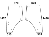 Türscheibe, grün, links/rechts, rahmenlos für Fendt Farmer 300, 400 Vario, Favorit, Vario 300, 400, 700, 800, Geräteträger 