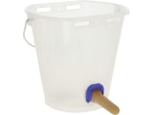 KERBL Kälbertränkeeimer 8 l rund mit FixClip-Ventil und Naturkautschuk-Sauger , Kunststoff (lebensmittelecht), weiß; transparent, 14235 