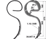 Industriehof® Kultureggenzinken 575 x 12 mm für Dal-Bo, Doublet Record, HE-VA: Maxi-Dan, 1.0413 