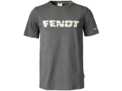 Fendt T-Shirt für Herren grau, weißes Fendt-Logo vorn 