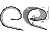 Industriehof® Blattfeder 150 x 14 mm für Blattfederzinken "Goliath", Köckerling "Vario" (alte Ausführung), 101.10415 