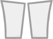 Fendt Frontscheibe unten links/rechts, grün, für Farmer 400 Vario, Favorit, Vario 400, 700, 800 