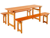 RUKU Bierzeltgarnitur Rustica 3-tlg., 180 cm, 60 cm breiter Tisch Kiefer lasiert 3-teilig RUKU Bierzeltgarnitur Rustica 3-tlg., 180 cm, 60 cm breiter Tisch Kiefer lasiert 3-teilig