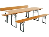 RUKU Bierzeltgarnitur, 220 cm, 75 cm breiter Tisch Kiefer 1 Tisch + 1 Bank mit Lehne + 1 Bank ohne Lehne 3-teilig RUKU Bierzeltgarnitur, 220 cm, 75 cm breiter Tisch Kiefer 1 Tisch + 1 Bank mit Lehne + 1 Bank ohne Lehne 3-teilig
