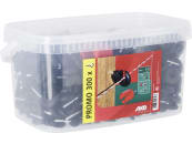 Ako Ringisolator "Kompakt" 300 St., Holzgewinde, schwarz, für Drähte und Litzen, 44314/3003E Ako Ringisolator "Kompakt" 300 St., Holzgewinde, schwarz, für Drähte und Litzen, 44314/3003E