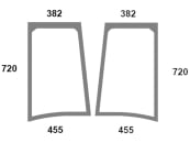 Seitenscheibe, grün, links/rechts, Siebdruck, für Case IH JX Bj. 05.04 – 12.08 