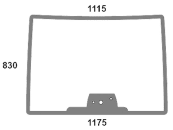 Frontscheibe, grün, Siebdruck, für Case IH Farmall, Ford New Holland TD 