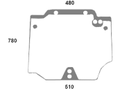 Heckscheibe, grün, oben, Siebdruck, unten 470 mm, für Case IH JX, Quantum 