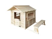 HOME DELUXE Spielhaus DER GROßE PALAST - Natur mit Sitzbank natur Kinderspielhaus, Spielhaus Holz HOME DELUXE Spielhaus DER GROßE PALAST - Natur mit Sitzbank natur Kinderspielhaus, Spielhaus Holz