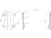 Düvelsdorf Anschweißplatte für Schäffer hydraulisch 34 mm (650 mm), 35-19117 