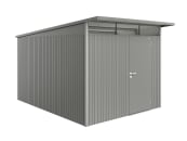 Biohort Gerätehaus AvantGarde mit Pultdach A8 260 x 380 cm quarz-grau Geräteschuppen, Gartenhaus Metall 