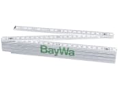 BayWa Meterstab 200 cm Buche; Metall weiß 