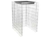 bellissa Gabionen Mülltonnenbox 240l 91,5 x 93 cm silber Höhe 138 cm 