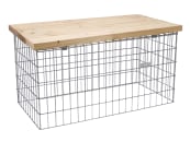bellissa Gabionen Bank mit Sitzfläche Douglasie 105 x 55 x 54 cm silver; natur , Füllmenge 400 kg 