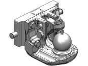 scharmüller Kugeleinsatz "K80®" mit Adapterplatte W241 zur Untenanhängung, 241/22/30 mm, Fendt grau, für Traktor mit Anhängebock, 03.6241.60-A11 