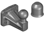 scharmüller Kugeleinsatz "ISO 50" mit Abdeckkappe und Flansch, B x H 83 x 56 mm, schwarz, Traktor mit Anhängebock für PKW-Anhängekupplung, 15.701.6010-SET 