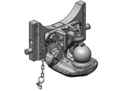 scharmüller Kugeleinsatz "K80®" mit Adapterplatte W311 zur Untenanhängung bei Weitwinkelzapfwellenbetrieb, 311/22/30 mm, schwarz, für Traktor mit Anhängebock, 03.6311.44-A02 