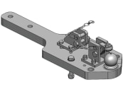 scharmüller Kugelbalken "K80®" Standard, 930 x 297 x 50 mm, für Zugpendelrahmen Traktor Fendt Favorit 800, Favorit 900 Vario, Massey Ferguson MF 8000, Valtra S 200, S 300; Bj. 01.12 – 12.07, 00.960.3133.0-A11 