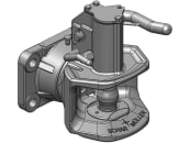 scharmüller Zugmaul "K2" automatisch, drehbar, mit Flansch B x H 140 x 80 mm, Ø Bolzen 38 mm, schwarz, für Adapterplatte Anhängebock Traktor, 05.1403.02-A02 