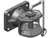 scharmüller Zugmaul "K1" mechanisch, drehbar, mit Flansch B x H 160 × 100 mm, Ø Bolzen 31 mm, schwarz, für Adapterplatte Anhängebock Traktor, 05.1605.01-A02 