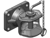 scharmüller Zugmaul "K1" mechanisch, drehbar, mit Flansch B x H 160 × 100 mm, Ø Bolzen 31 mm, schwarz, für Adapterplatte Anhängebock Traktor, 05.1605.01-A02 