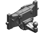 scharmüller Kugeleinsatz "ISO 50" mit Adapterplatte W390, 390/25/32 mm, schwarz, Traktor mit Anhängebock für PKW-Anhängekupplung, 07.7390.02-A02 