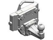 scharmüller Kugeleinsatz "ISO 50" mit Adapterplatte W255, 255/25/32 mm, schwarz, Traktor mit Anhängebock für PKW-Anhängekupplung, 03.7255.04-A02 