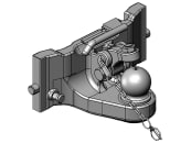 scharmüller Kugeleinsatz "K80®" mit Adapterplatte W390 zur Obenanhängung mit Weitwinkelgelenkwellenbetrieb, 390/25/32 mm, Fendt grau, für Traktor mit Anhängebock, 05.6390.64-A11 