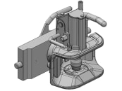 scharmüller Zugmaul Standard, automatisch mit Adapterplatte W314, 314/20/30 mm, Ø Bolzen 38 mm, Claas grau, für Traktor mit Anhängebock, 03.3143.221-A08 