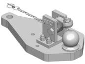 scharmüller Kugelbalken "K80®" Standard, 480 x 256 x 40 mm, für Traktor Claas Arion 400; Massey Ferguson MF 4000, MF 5000, Valtra A4, G 100, 00.960.649.0-A11 